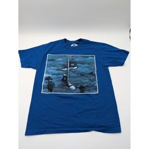 ILLKIDSTREETWEAR Graphic T Shirt Blue Large Converse Shoes Graphic Tee